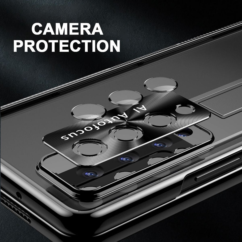 Sumoravibe - Applicabile A Samsung Zfold3 / Zfold4 Cerniera Piatta Pieghevole Custodia Per Cellulare Con Pellicola Galvanica