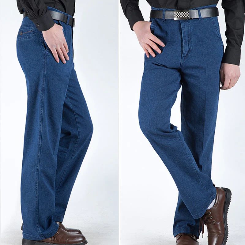 Sumoravibe - Jeans straight fit a vita alta da uomo