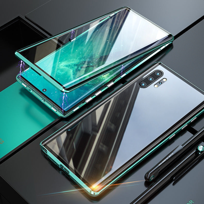 Sumoravibe - Custodia magnetica per telefono in vetro temperato a doppia faccia per Samsung