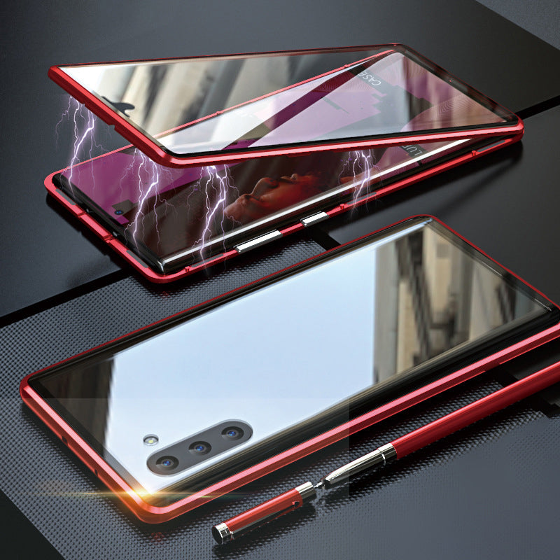 Sumoravibe - Custodia magnetica per telefono in vetro temperato a doppia faccia per Samsung