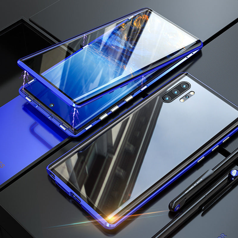 Sumoravibe - Custodia magnetica per telefono in vetro temperato a doppia faccia per Samsung