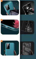 Sumoravibe - Custodia magnetica bifacciale in pelle + vetro per Samsung S23 Ultra