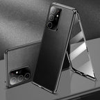 Sumoravibe - Custodia magnetica bifacciale in pelle + vetro per Samsung S23 Ultra