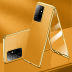 Sumoravibe - Custodia magnetica bifacciale in pelle + vetro per Samsung S23 Ultra