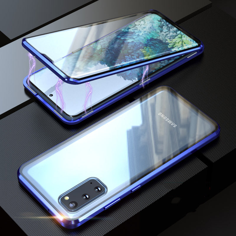 Sumoravibe - Custodia magnetica in vetro temperato per telefono a doppia faccia per Samsung