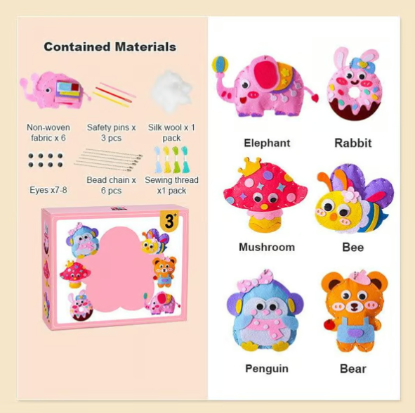 Sumoravibe - Il Miglior Regalo per i Bambini - Kit Divertente di Cucito Fai-da-Te per Bambini
