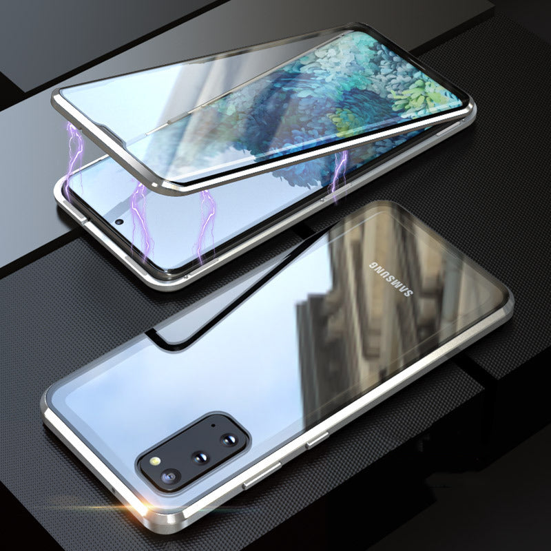 Sumoravibe - Custodia magnetica in vetro temperato per telefono a doppia faccia per Samsung