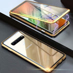 Sumoravibe - Custodia magnetica in vetro temperato per telefono a doppia faccia per Samsung