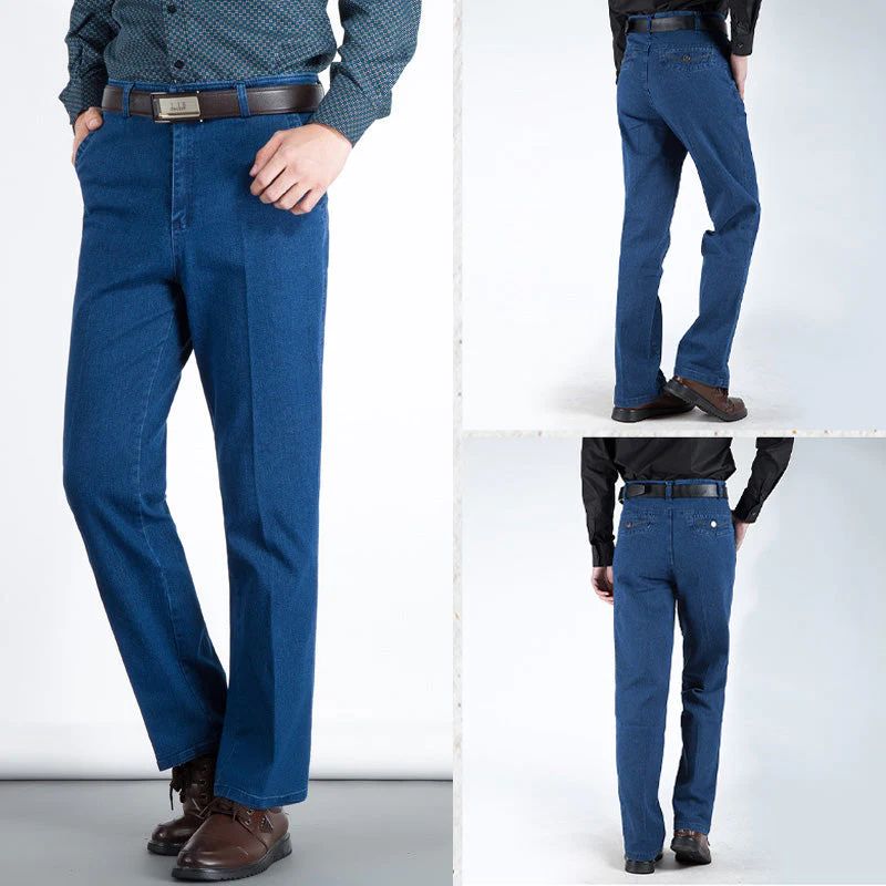 Sumoravibe - Jeans straight fit a vita alta da uomo