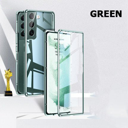 Sumoravibe - Custodia magnetica in vetro temperato per telefono a doppia faccia per Samsung