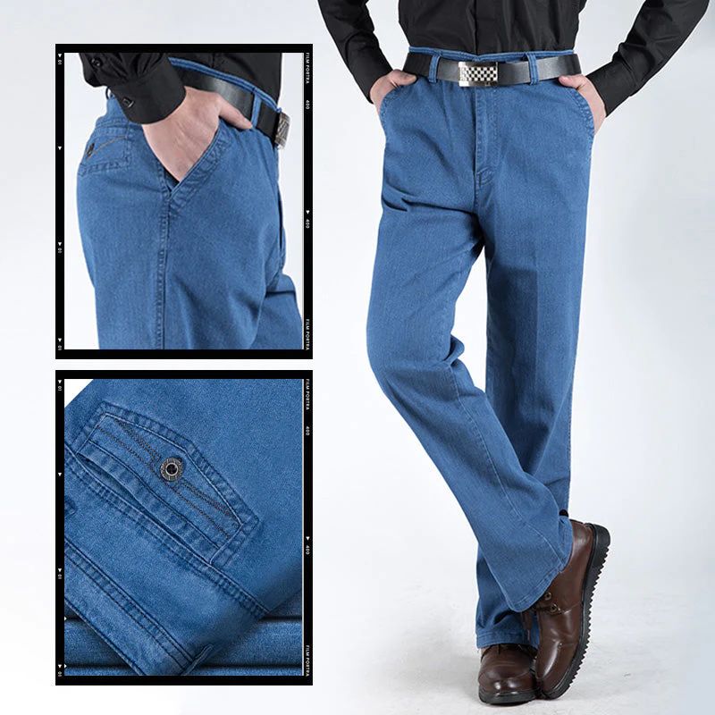 Sumoravibe - Jeans straight fit a vita alta da uomo