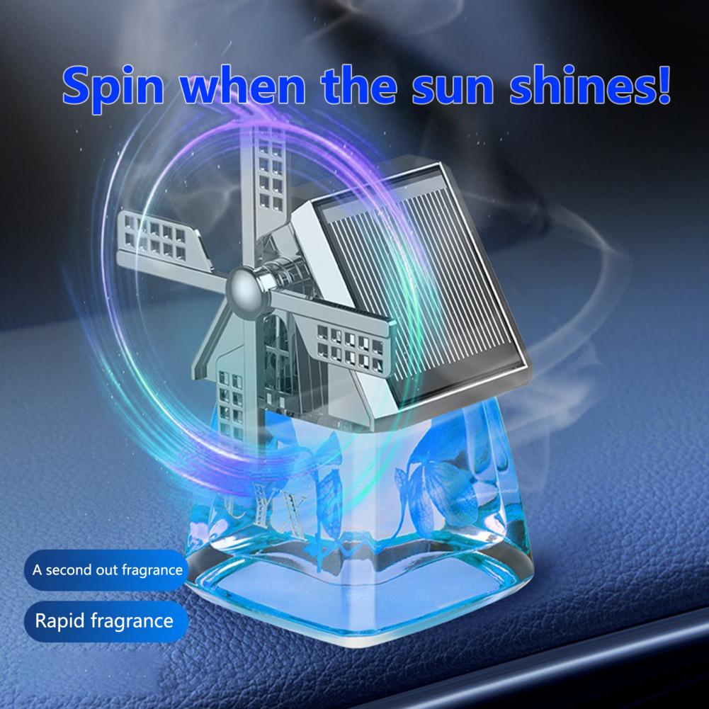 Sumoravibe - Deodorante per auto con aromaterapia rotante a energia solare Windmill