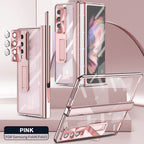 Sumoravibe - Applicabile A Samsung Zfold3 / Zfold4 Cerniera Piatta Pieghevole Custodia Per Cellulare Con Pellicola Galvanica