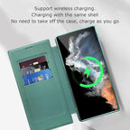 Sumoravibe - Custodia per telefono cellulare Flip in pelle PU con texture per Samsung