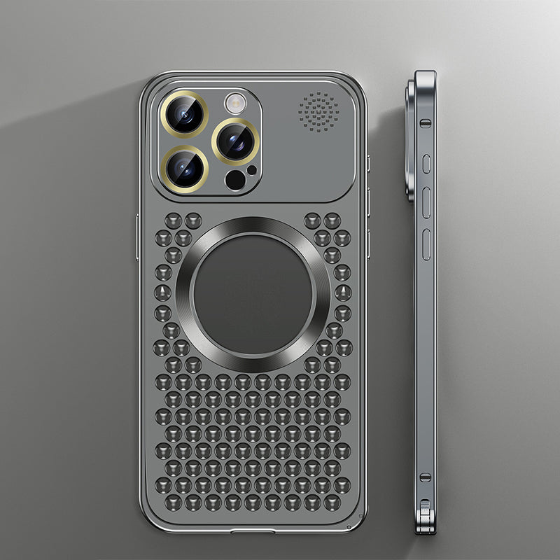Sumoravibe - Custodia per Telefono con Dissipazione del Calore, Aromaterapia e Resistente alle Cadute in Metallo