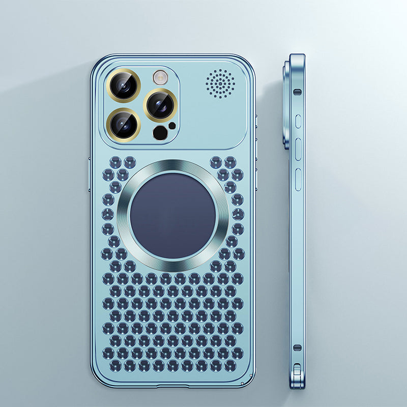 Sumoravibe - Custodia per Telefono con Dissipazione del Calore, Aromaterapia e Resistente alle Cadute in Metallo