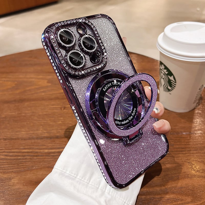 Sumoravibe - Custodia magnetica per iPhone con strass glitterati e supporto invisibile (SCONTO 56%)