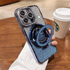 Sumoravibe - Custodia magnetica per iPhone con strass glitterati e supporto invisibile (SCONTO 56%)