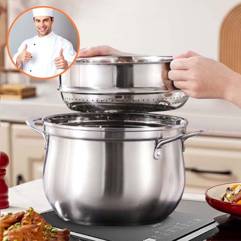 Sumoravibe - Multipurpose Large Capacity Stainless Steel Steamer Pot