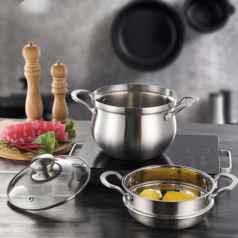 Sumoravibe - Multipurpose Large Capacity Stainless Steel Steamer Pot