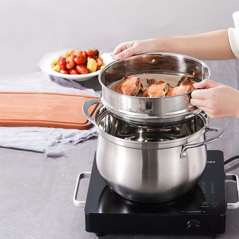 Sumoravibe - Multipurpose Large Capacity Stainless Steel Steamer Pot