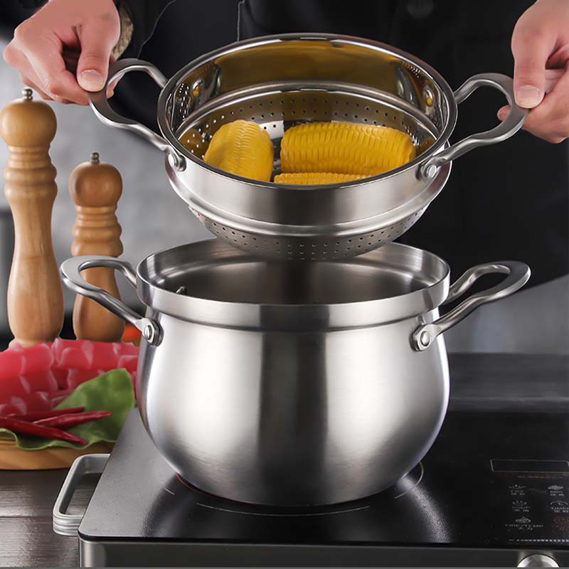 Sumoravibe - Multipurpose Large Capacity Stainless Steel Steamer Pot