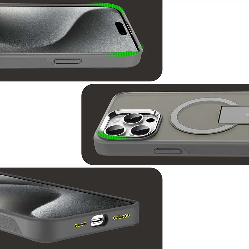 Sumoravibe - Custodia Magnetica Antiurto con Supporto per iPhone Serie 15-11