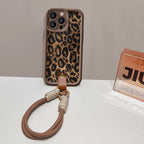 Sumoravibe - Custodia per iPhone con Stampa Leopardo e Laccetto