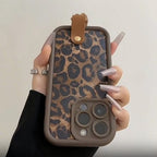 Sumoravibe - Custodia per iPhone con Stampa Leopardo e Laccetto