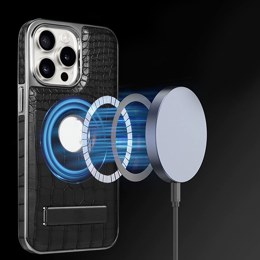 Sumoravibe - Custodia Magnetica per Telefono con Supporto con Motivo a Coccodrillo