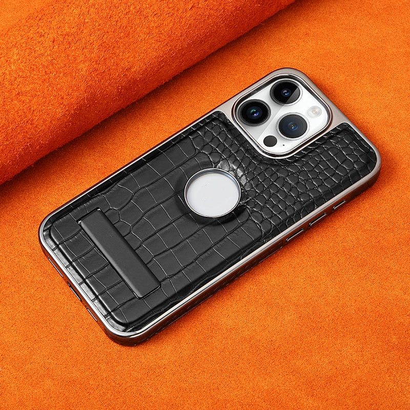 Sumoravibe - Custodia Magnetica per Telefono con Supporto con Motivo a Coccodrillo