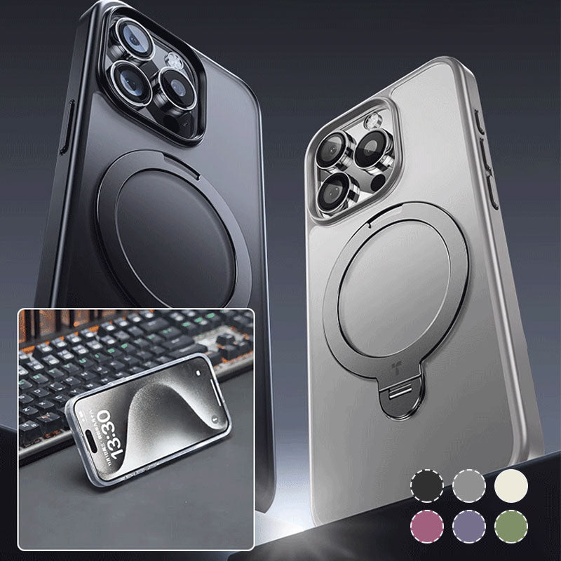 Sumoravibe - Custodia magnetica per cellulare in silicone con staffa per iPhone