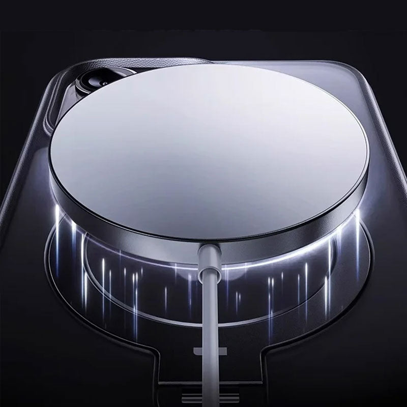 Sumoravibe - Custodia magnetica per cellulare in silicone con staffa per iPhone
