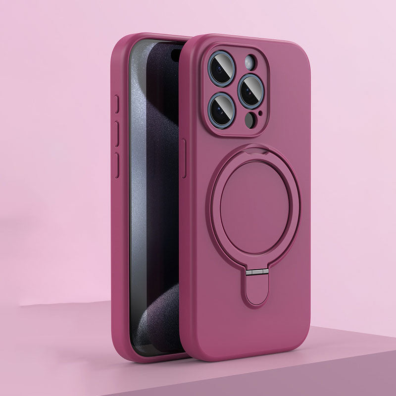 Sumoravibe - Custodia magnetica per cellulare in silicone con staffa per iPhone