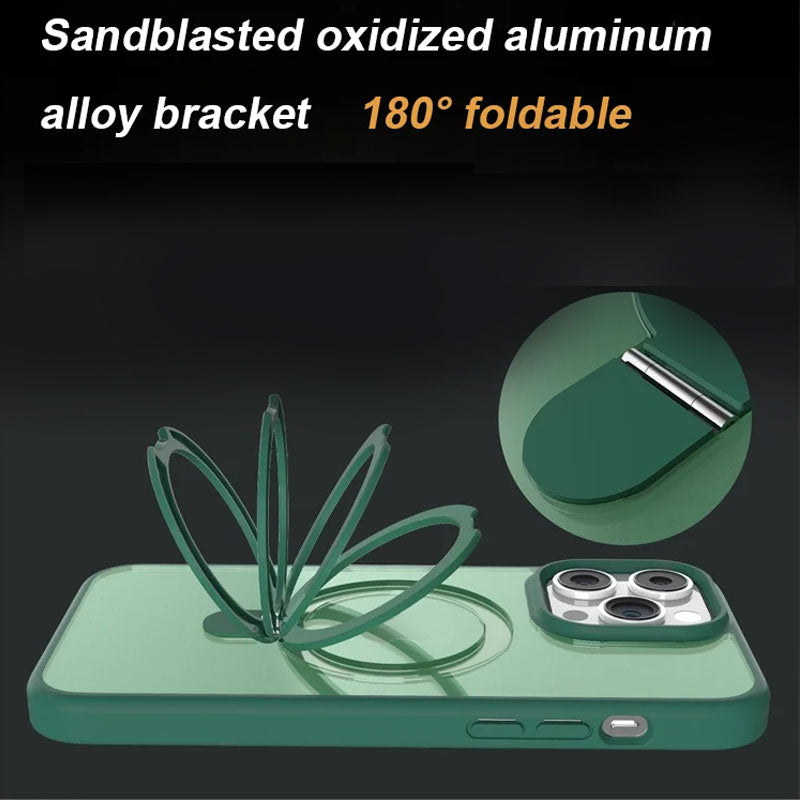 Sumoravibe - Custodia magnetica per cellulare in silicone con staffa per iPhone