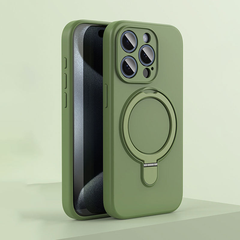 Sumoravibe - Custodia magnetica per cellulare in silicone con staffa per iPhone