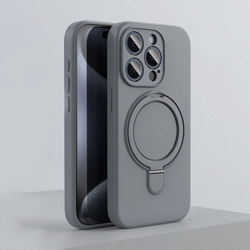 Sumoravibe - Custodia magnetica per cellulare in silicone con staffa per iPhone