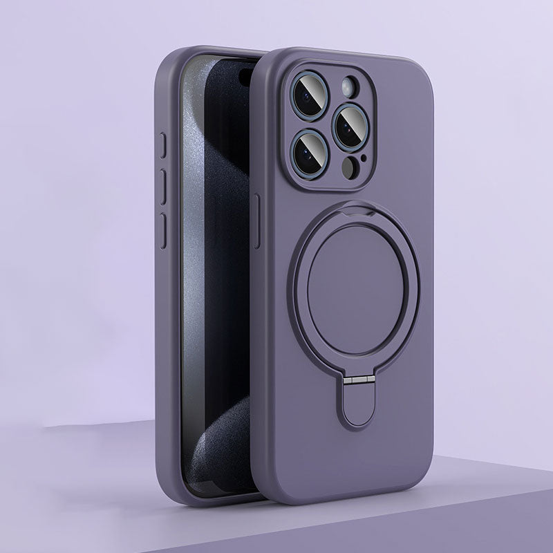 Sumoravibe - Custodia magnetica per cellulare in silicone con staffa per iPhone