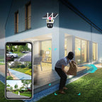 Sumoravibe - 2025🔥360° Telecamera di sorveglianza solare intelligente con monitoraggio a tre schermi✨