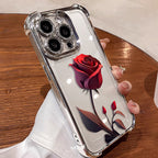 Sumoravibe - Custodia Anti-Caduta con Rosa Rossa per iPhone Serie 13-16