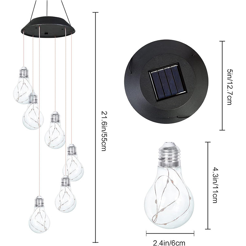 Sumoravibe - Campanelli Eolici con Lampadina LED Colorata ad Energia Solare