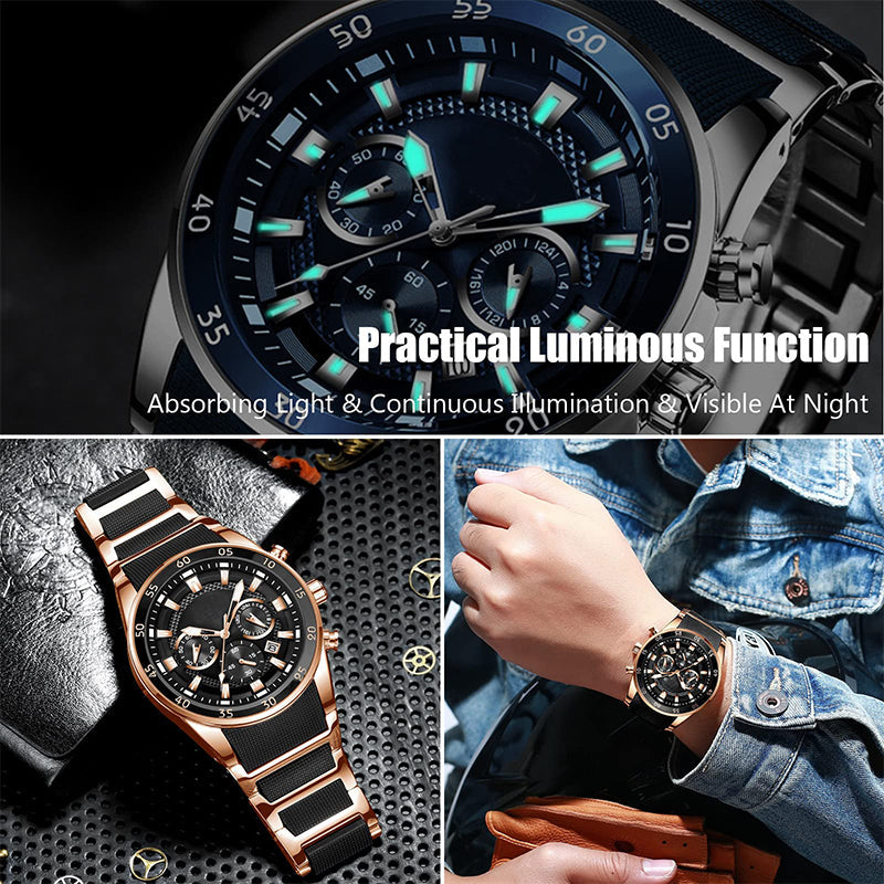 Sumoravibe - Orologio al quarzo multifunzione impermeabile da uomo