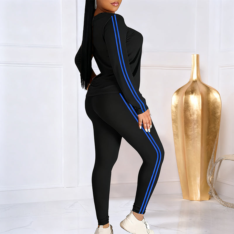 Sumoravibe - Completo da ginnastica a due pezzi con maniche lunghe da donna