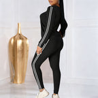 Sumoravibe - Completo da ginnastica a due pezzi con maniche lunghe da donna