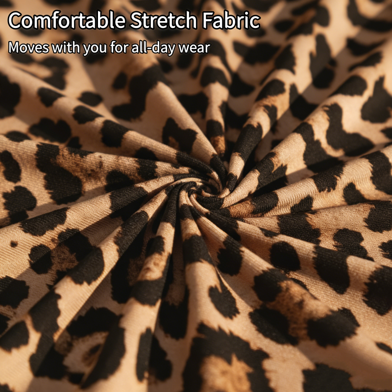 Sumoravibe - Abito Mini Arricciato con Stampa Leopardata da Donna