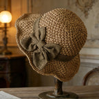 Sumoravibe - Elegante cappello da sole in paglia intrecciata con fiocco