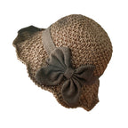 Sumoravibe - Elegante cappello da sole in paglia intrecciata con fiocco