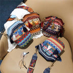Sumoravibe - Borsa a tracolla bohemien con nappine ricamate