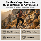 Sumoravibe - Pantaloni cargo tattici da uomo in cotone