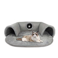 Sumoravibe - Cuccia a tunnel 2 in 1 in peluche per gatti